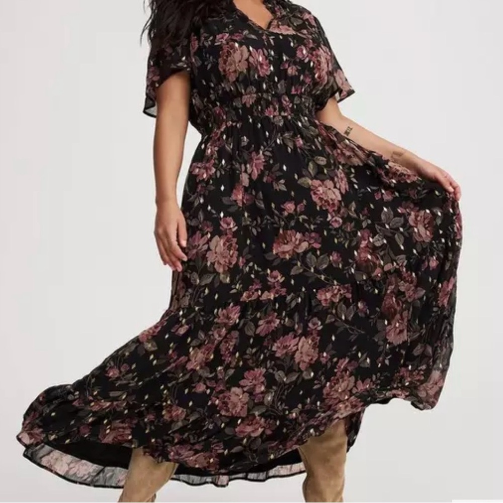 Torrid Floral Black Dress - Picture 3 of 15